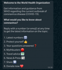 menu onde tu escolhes a informação que pretendes saber